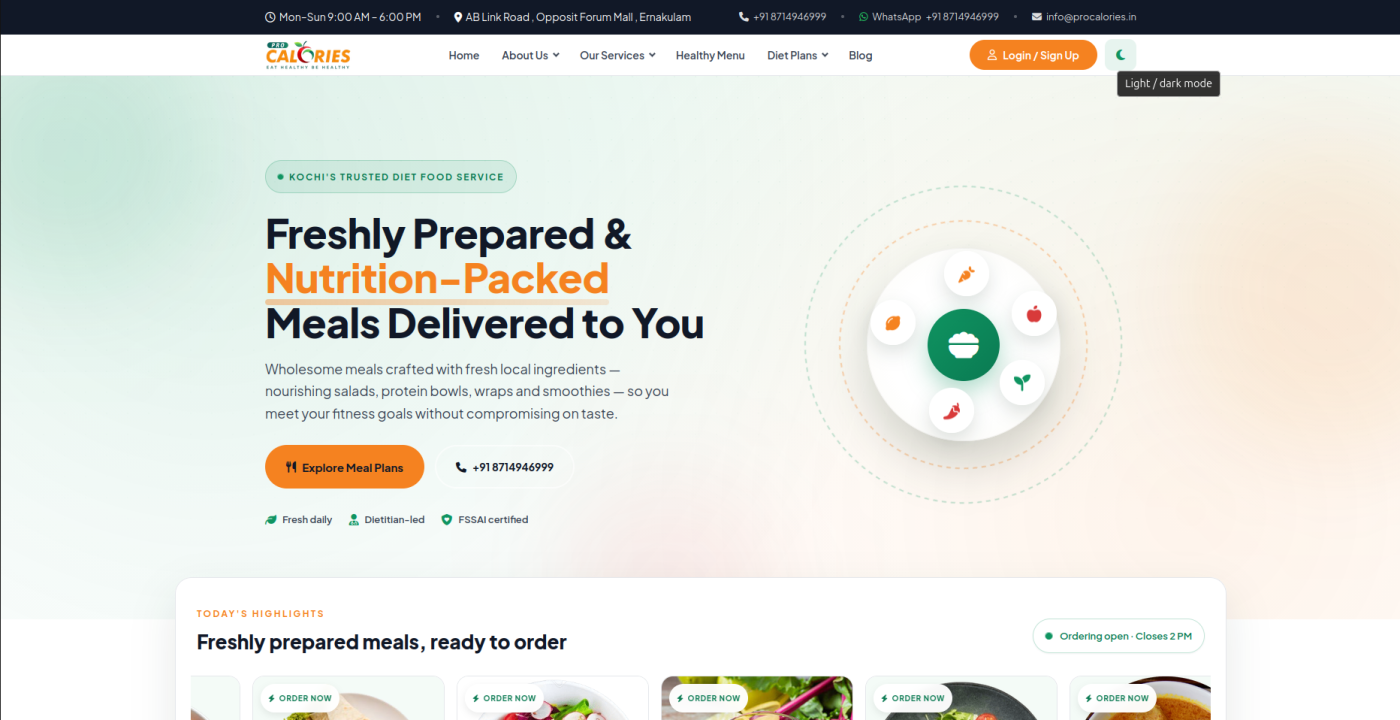 Screenshot from the Diet Meal Delivery Platform with Corporate Subscriptions case study